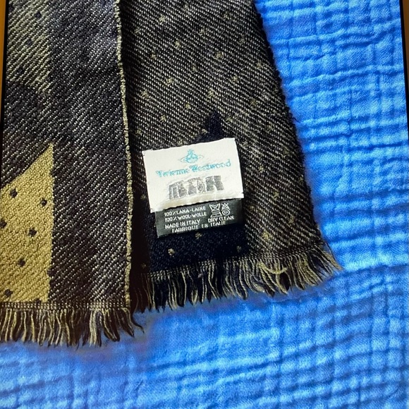 VIVIENNE WESTWOOD ORBIT LOGO WOOL LONG SCARF ITALY - Picture 7 of 9